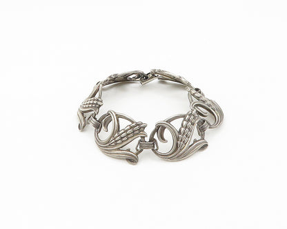 DANECRAFT 925 Sterling Silver  Vintage Dark Tone Wheat Chain Bracelet  BT7213