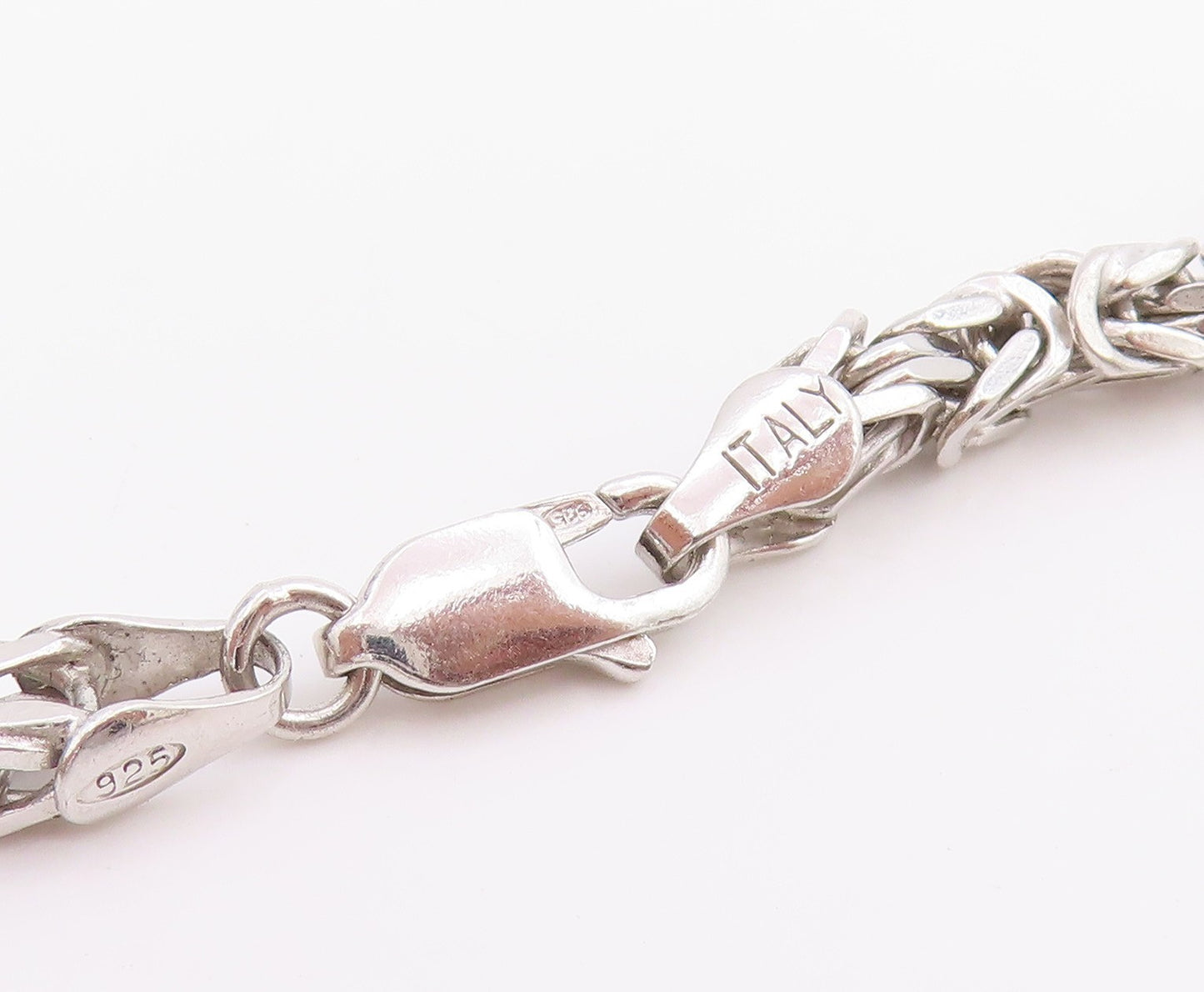 925 Sterling Silver Vintage Necklace Intricate Woven Byzantine Link Chain NE4723