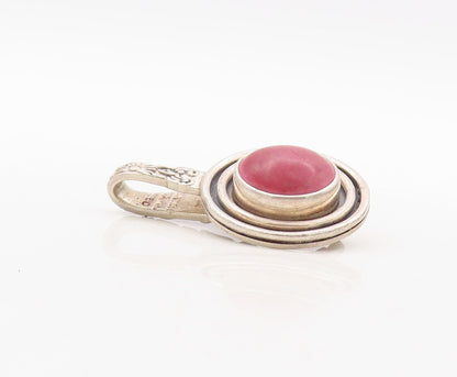 925 Sterling Silver Vintage Tie Clip Floral Carved Red Gemstone Grooved  TR3810