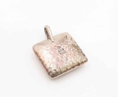SILPADA 925 Sterling Silver  Vintage Hollow Hammered Square Pendant  PT12245