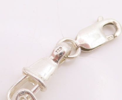 925 Sterling Silver Vintage Bracelet Modernist Chain With Conch Shell  BT11721