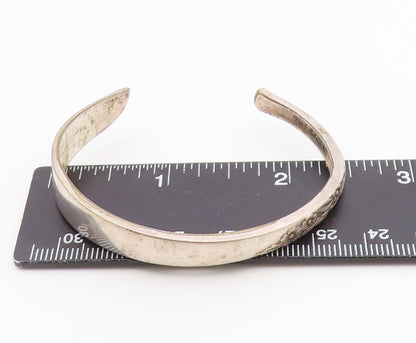ROGERS ONEIDA 925 Silver  Vintage Shiny Floral Detail Cuff Bracelet  BT7995
