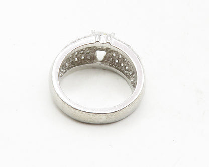 925 Sterling Silver  Sparkling Cubic Zirconia Smooth Band Ring Sz 7.5  RG9825