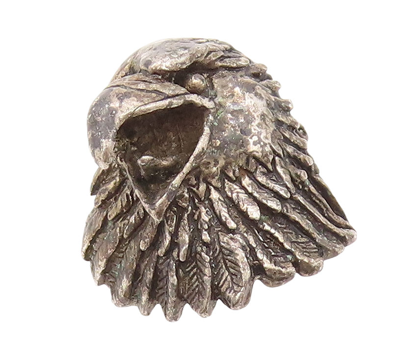 925 Sterling Silver Vintage Ring G & S Dark Tone Carved Eagle  Sz 7.5  RG31651