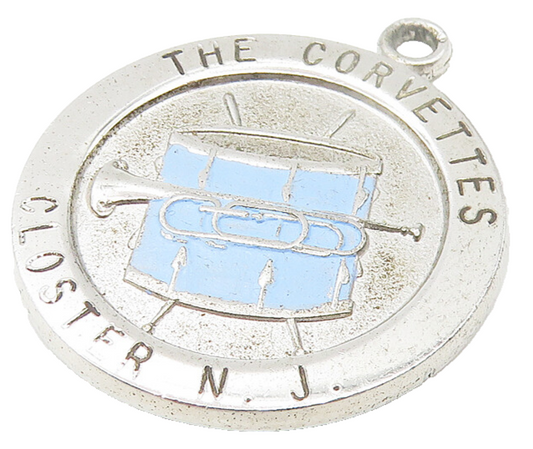WELLS 925 Sterling Silver  Vintage The Corvettes Closter N.J. Pendant  PT9436