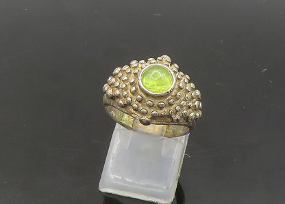 DAVID OTT 925 Silver  Vintage Peridot Spiked Dome Cocktail Ring Sz 6  RG21890