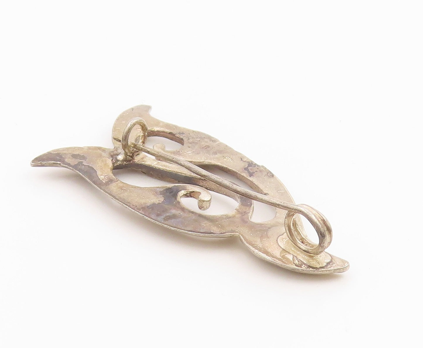 925 Sterling Silver Vintage Brooch Pin EUROPE Floral Calla Lily Motif  BP12451