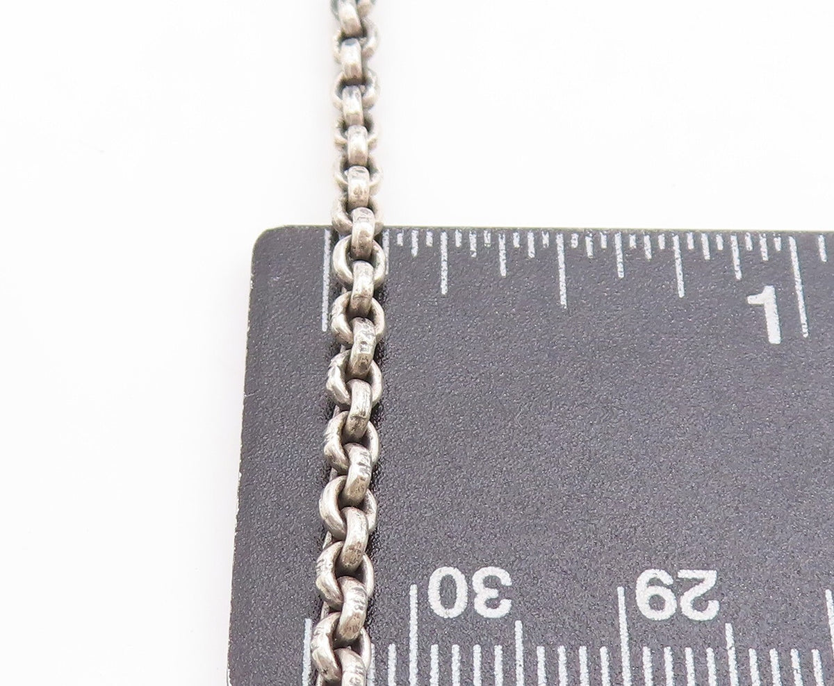 SILPADA 925 Silver  Vintage Enamel Detailed Pendant Chain Necklace  NE1623