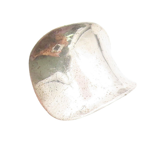 925 Sterling Silver Vintage Ring Minimalist Large Solid Design  Sz 7  RG31344