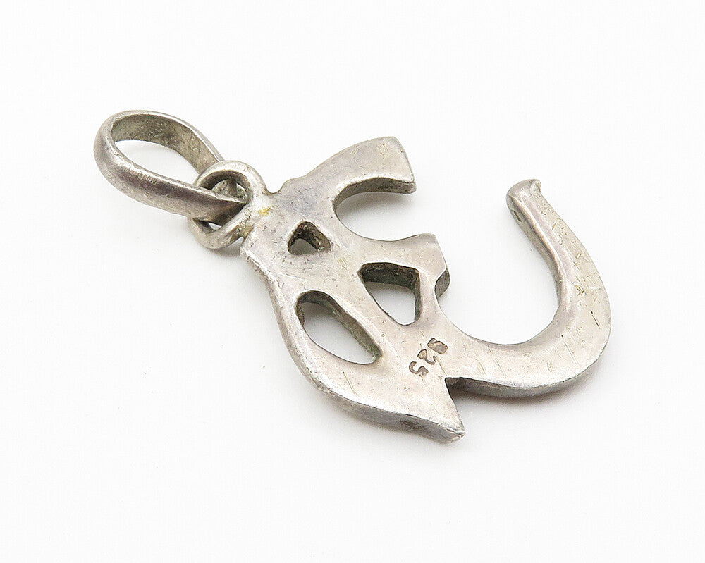 925 Sterling Silver  Vintage Dark Tone Om Spiritual Symbol Pendant  PT8141