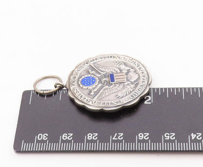 925 Sterling Silver Vintage Pendant 1894 US Golf Association Logo Carved PT24689