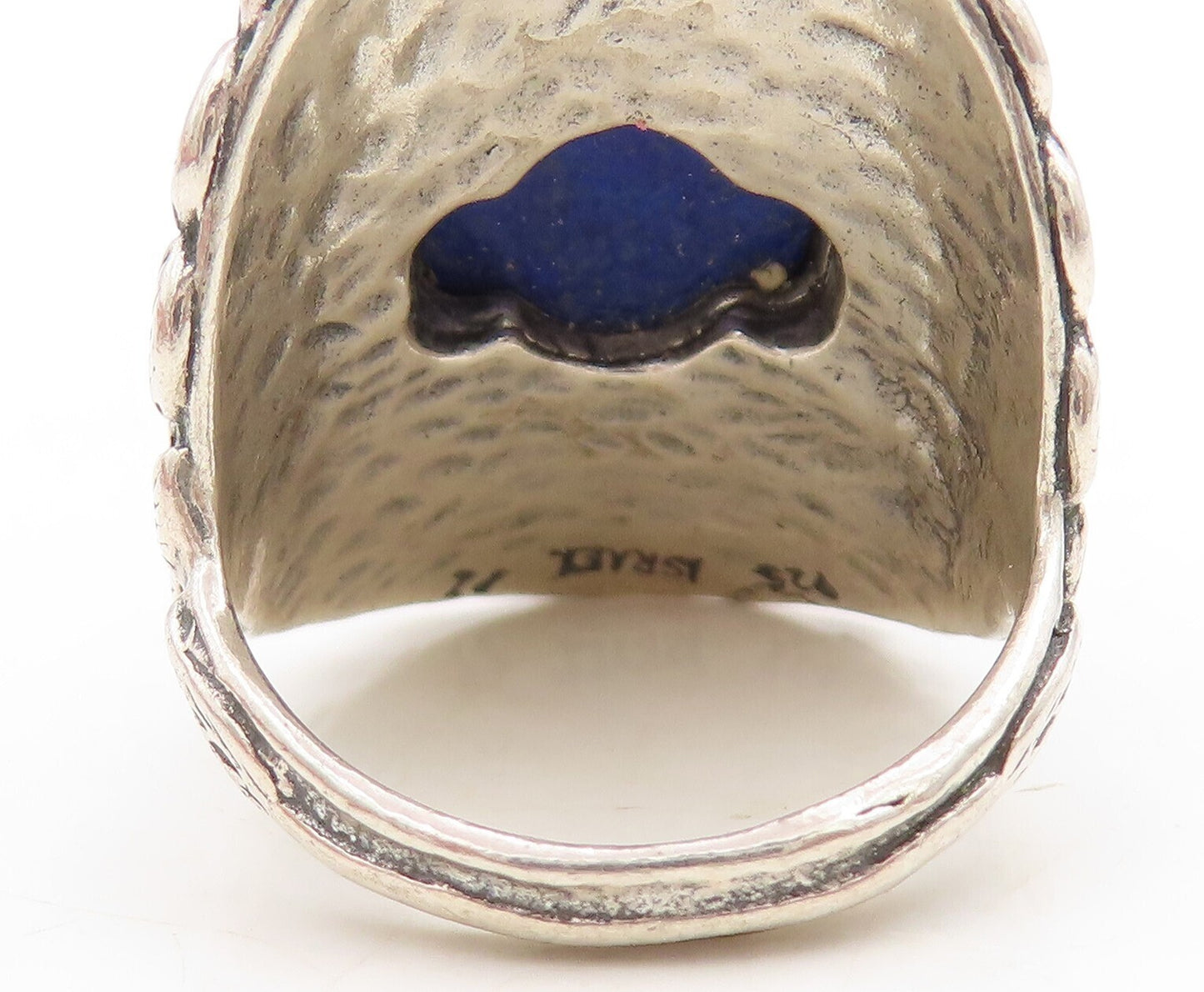 925 Sterling Silver Vintage Ring OR PAZ ISRAEL  Lapis Lazuli  Sz 7  RG31265