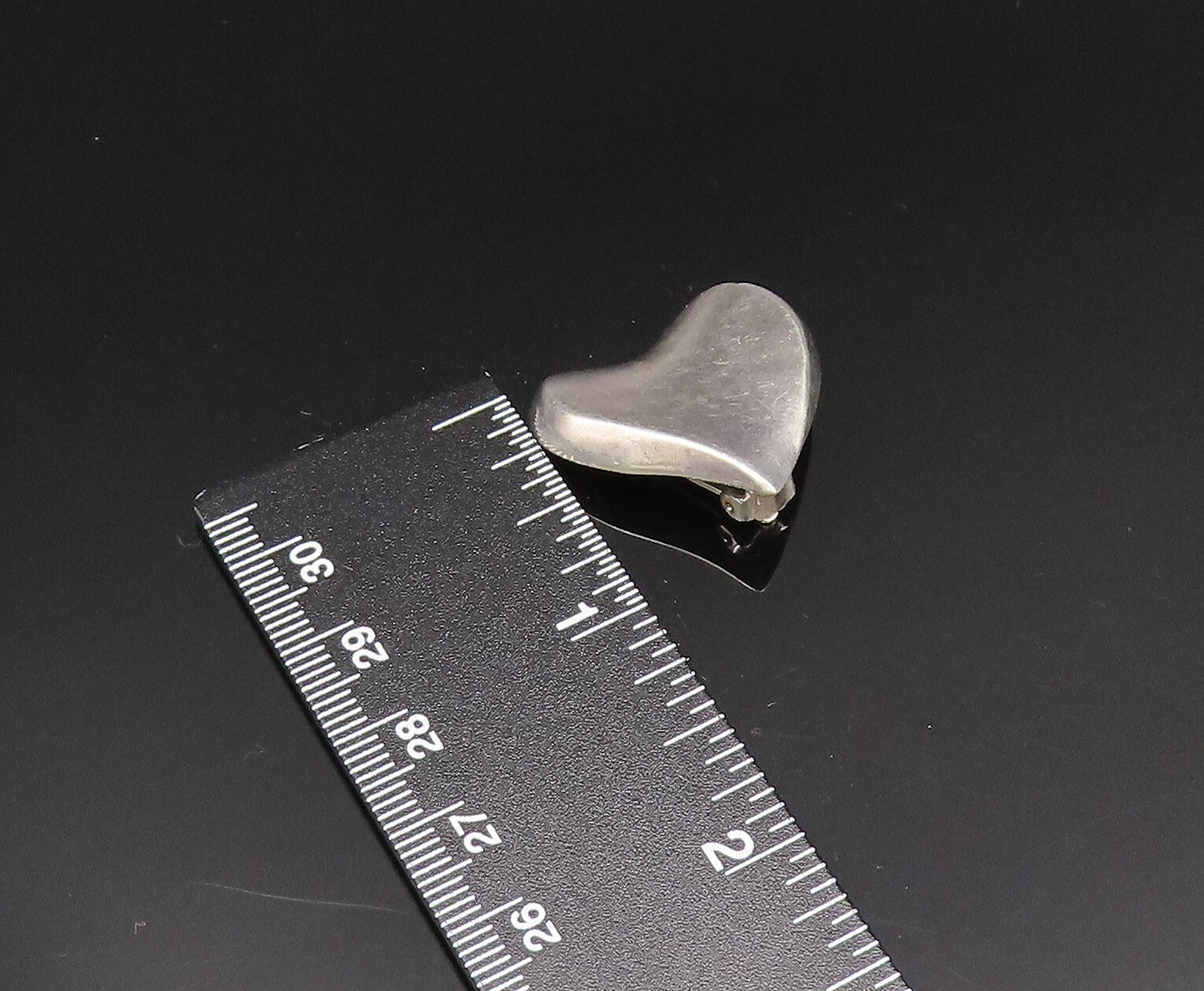 925 Silver  Vintage Minimalist Heart Shaped Non Pierced Earrings  EG11773
