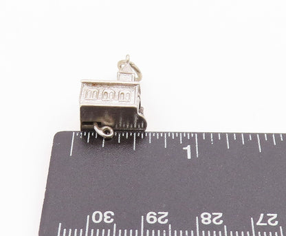 925 Sterling Silver Vintage Pendant 3D Wedding Couple House (MOVES) PT24674