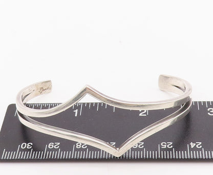 925 Sterling Silver Vintage Bracelet Minimalist Cutout Modernist Cuff  BT10324
