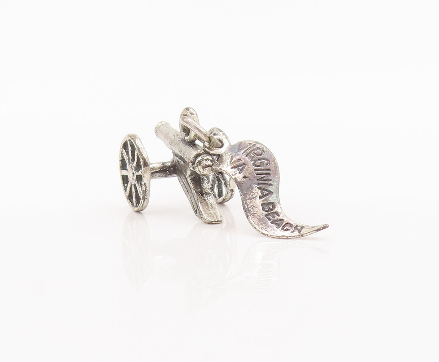 925 Sterling Silver Vintage Pendant Solid 3D Carved Mini Volley Gun  PT22760