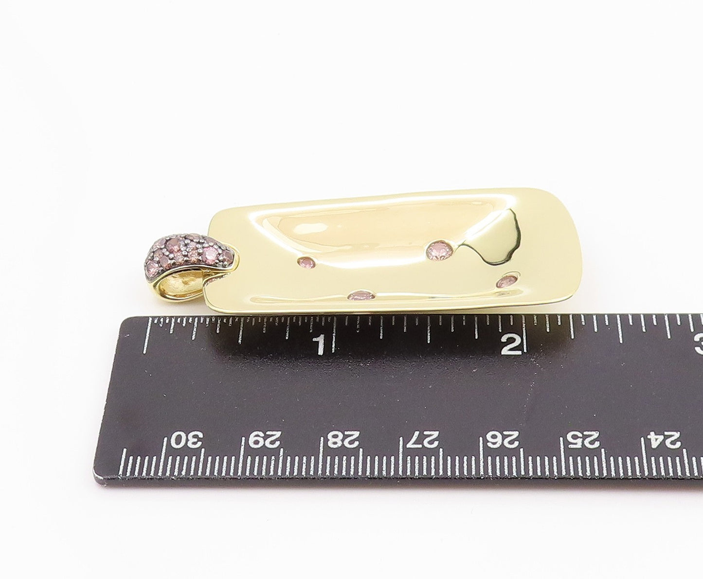 925 Sterling Silver Vintage Pendant Gold Plated Topaz Geometric Locket  PT26022