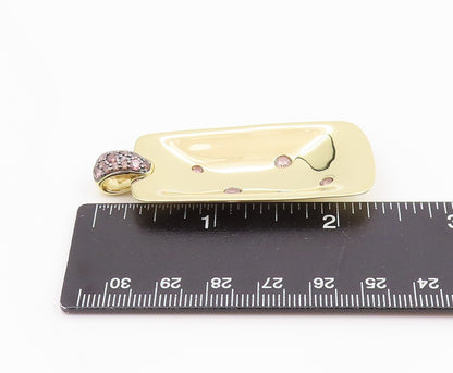 925 Sterling Silver Vintage Pendant Gold Plated Topaz Geometric Locket  PT26022