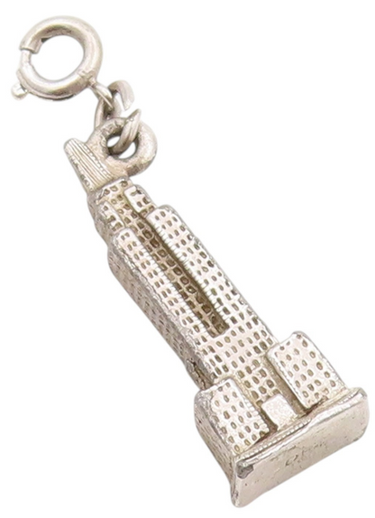 925 Sterling Silver Vintage Pendant 3D NYC Empire State Building Charm  PT25106