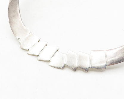 MEXICO 925 Sterling Silver  Vintage Smooth Shiny Collar Necklace  NE1900