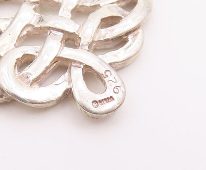 MMA 925 Sterling Silver  Vintage Shiny Open Knot Design Brooch Pin  BP7973