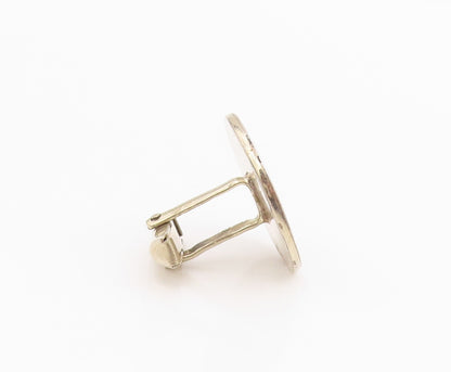 925 Sterling Silver Vintage Cuff Links Antique Dark Tone Aztec Sun Carved TR3885