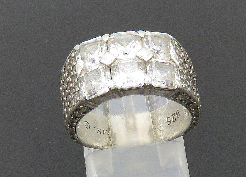 DANI 925 Sterling Silver  Vintage Cubic Zirconia Band Ring Sz 6.5  RG21170