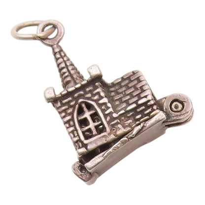 925 Silver  Vintage Couple Getting Married In Church Pendant (OPENS)  PT20456