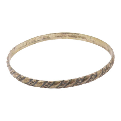 MEXICO 925 Silver  Vintage Dark Tone Slanted Design Bangle Bracelet  BT8223