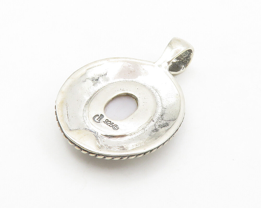 CAROLYN POLLACK RELIOS 925 Silver  Vintage Mother Of Pearl Pendant  PT10795