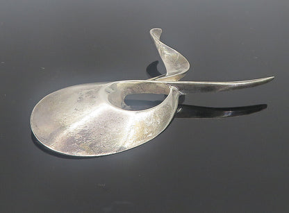 AYSE 925 Sterling Silver  Vintage Shiny Modernist Design Brooch Pin  BP2948