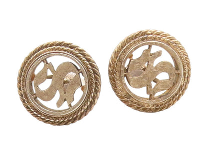 925 Sterling Silver Vintage Cuff Links DA VINCI Etched S & C Monograms  TR4050