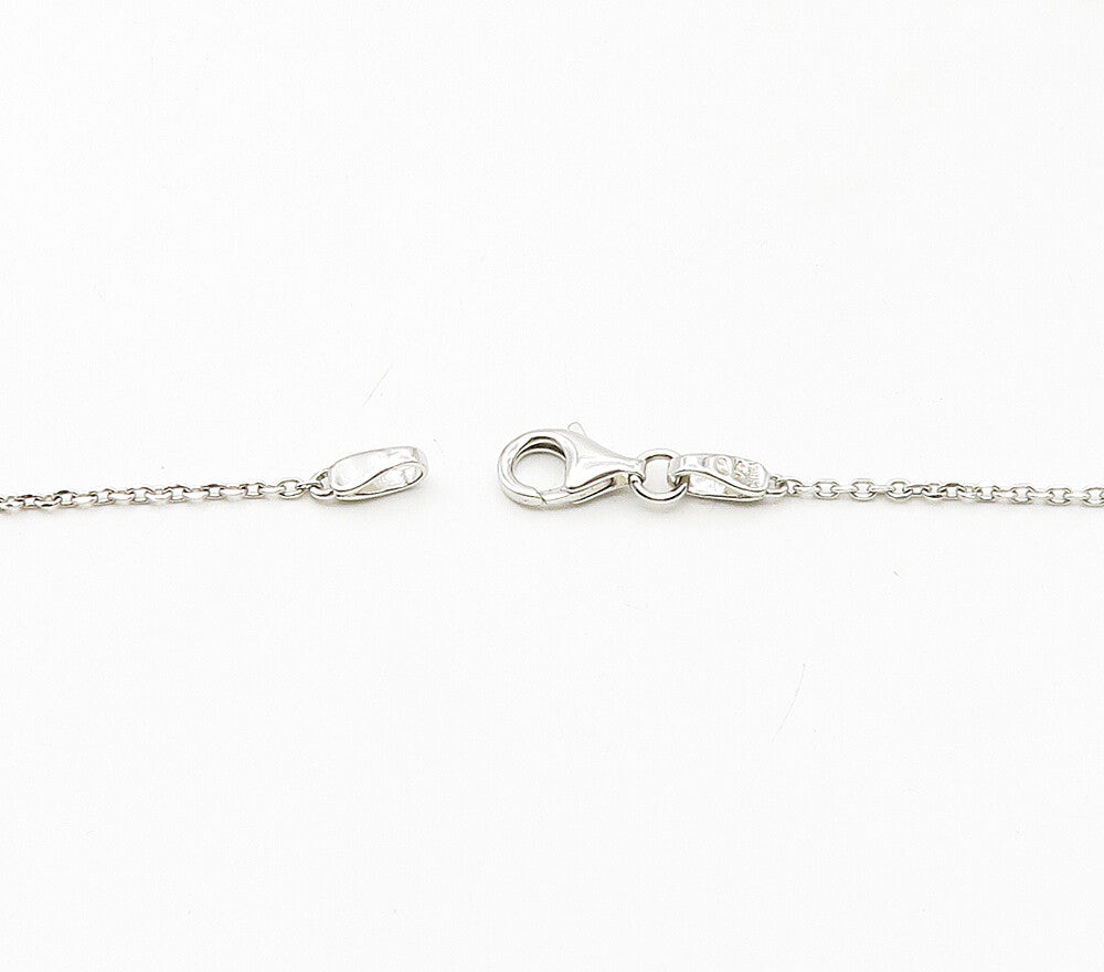 925 Sterling Silver  Shiny Genuine Diamonds Floral Chain Necklace  NE2674