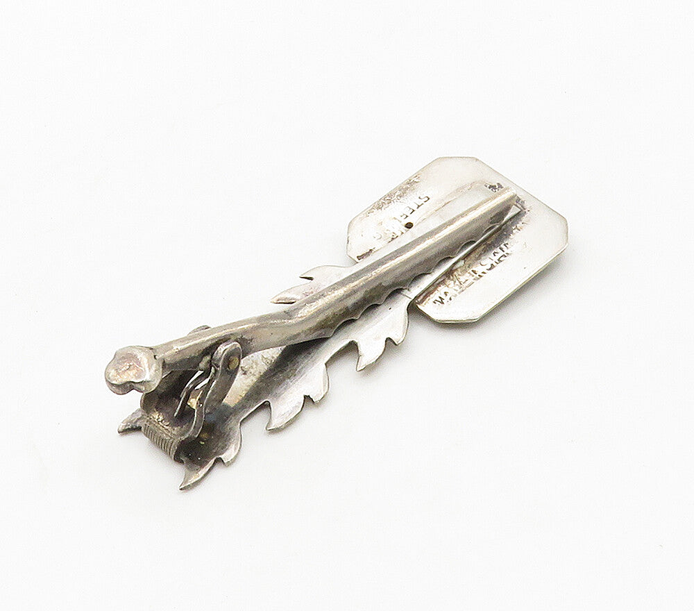 SIAM 925 Sterling Silver  Vintage Niello Enamel Dancer Tie Clip  TR2206