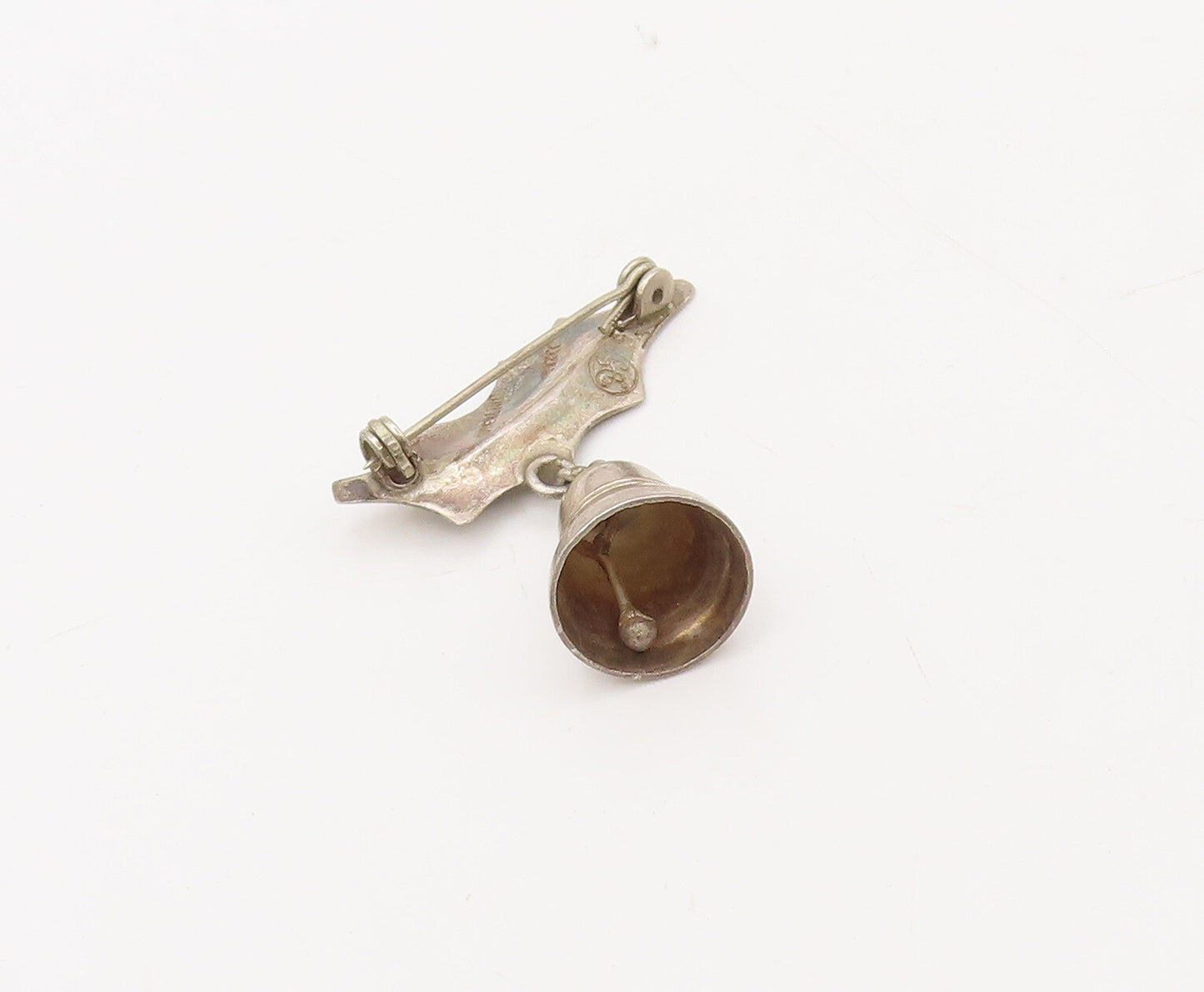 925 Sterling Silver Vintage Brooch Pin DAMASO GALLEGOS Bell Jingles  BP10563