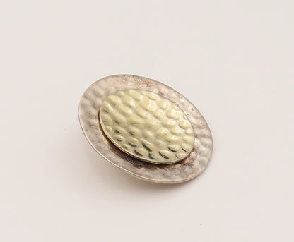 SILPADA 925 Sterling Silver Vintage Two Tone round Hammered Pendant PT21992