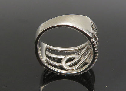 925 Silver   Vintage Shiny Topaz Infinity Split Shank Band Ring Sz 6  RG23364