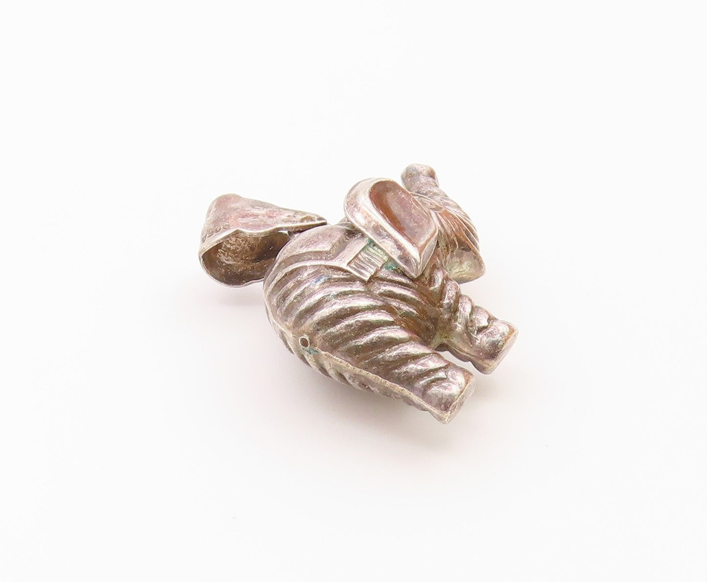 925 Sterling Silver  Vintage Hollow Elephant Animal Motif Pendant  PT19219