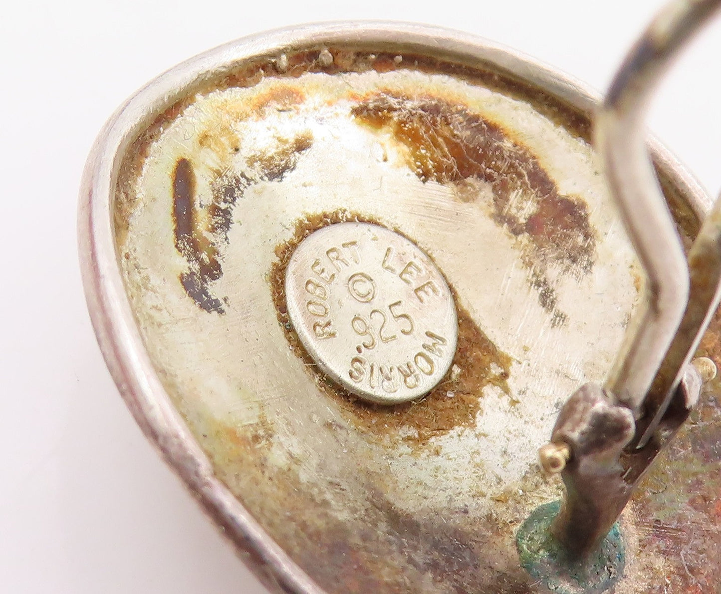 925 Sterling Silver Vintage Earrings RLM STUDIO Modernist Oval Clip On  EG14087
