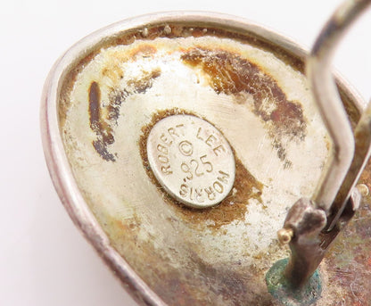 925 Sterling Silver Vintage Earrings RLM STUDIO Modernist Oval Clip On  EG14087