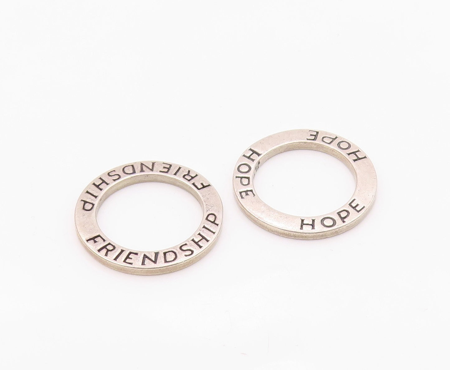 SILPADA 925 Silver  Vintage Hope & Friendship Stamped Circle Charms  TR2848