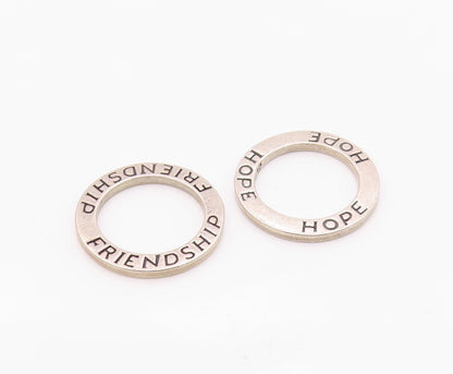 SILPADA 925 Silver  Vintage Hope & Friendship Stamped Circle Charms  TR2848