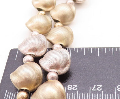 DOBBS BOSTON 925 Silver  Vintage 2 Tone Etched Beaded Chain Necklace  NE1148