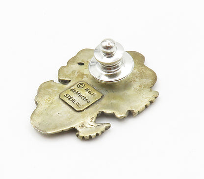 H&H DEMATTEO 925 Sterling Silver  Vintage Flower Bouquet Lapel Pin  TR2114