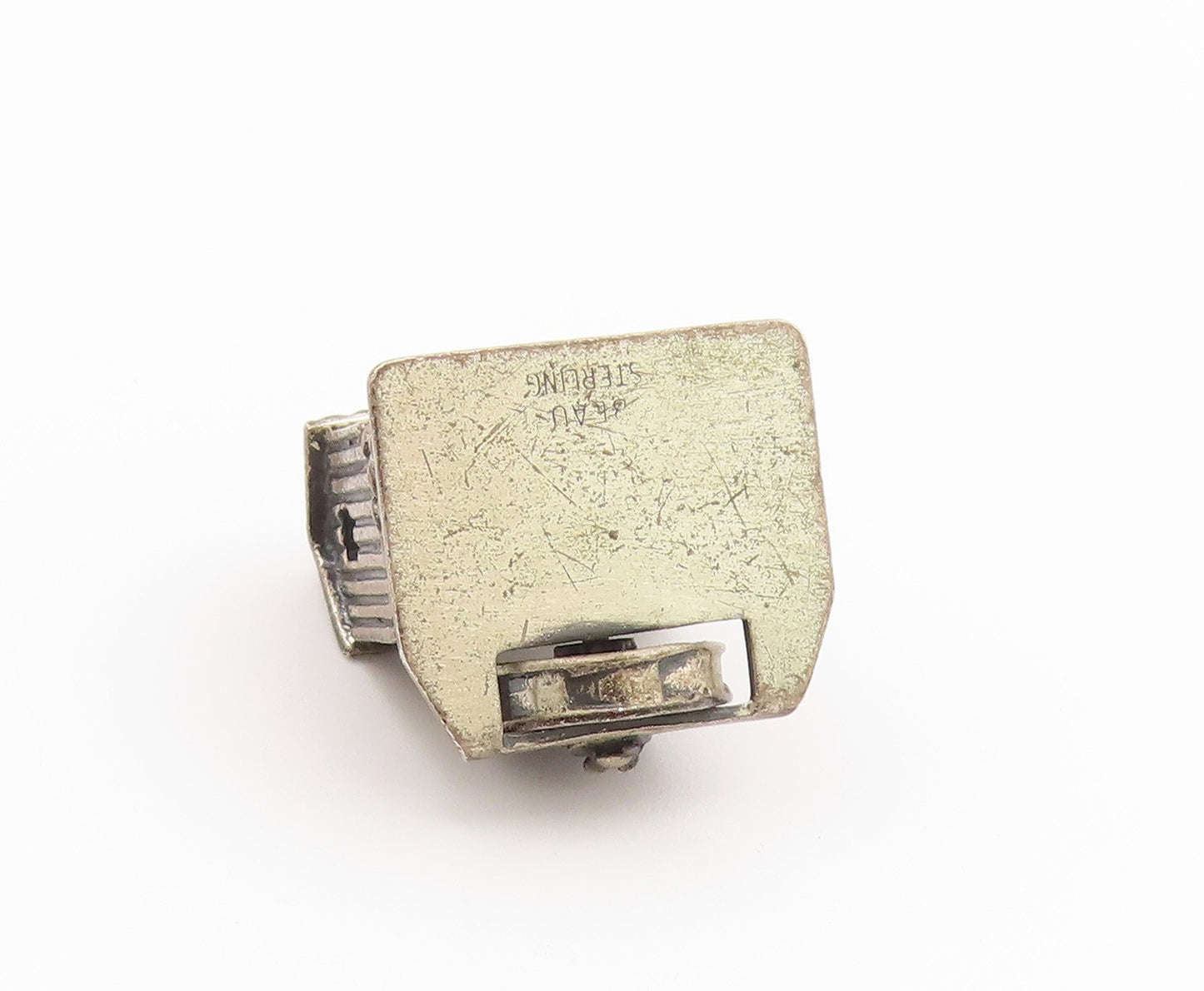 925 Sterling Silver Vintage Pendant BEAU Water Mill House Charm MOVES  PT26576