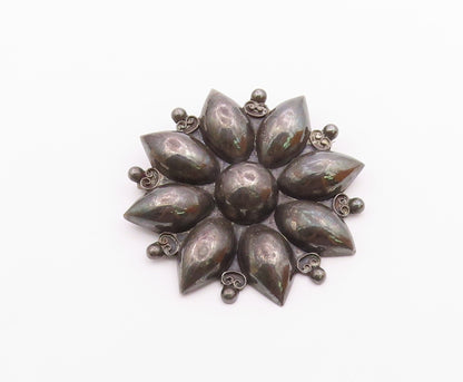 TOBIAS MEXICO 925 Silver  Vintage Antique Flower Pretzel Brooch Pin  BP7363