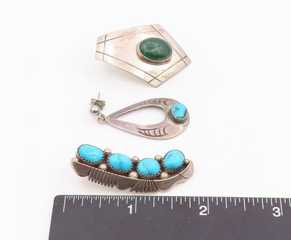 925 Sterling Silver Vintage Earrings NAVAJO ZUNI Gemstone Single Lot  EG14290
