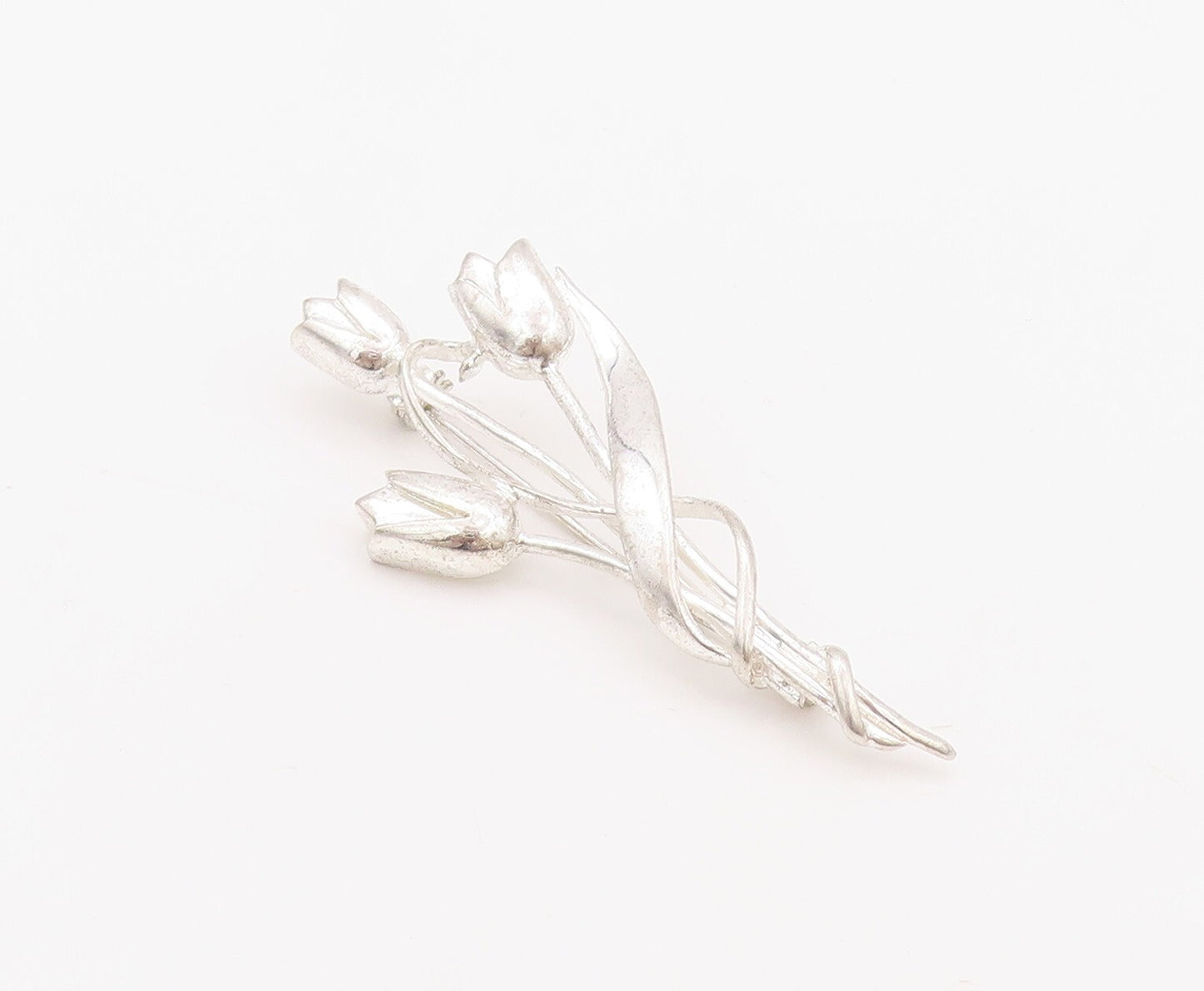 925 Sterling Silver Vintage Brooch Pin Solid 3D Cutout Lillis  BP11176