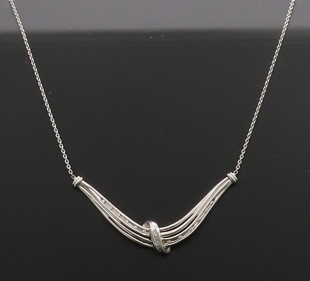 925 Sterling Silver  Vintage Elegant Carved Diamond Pendent Necklace  NE4079