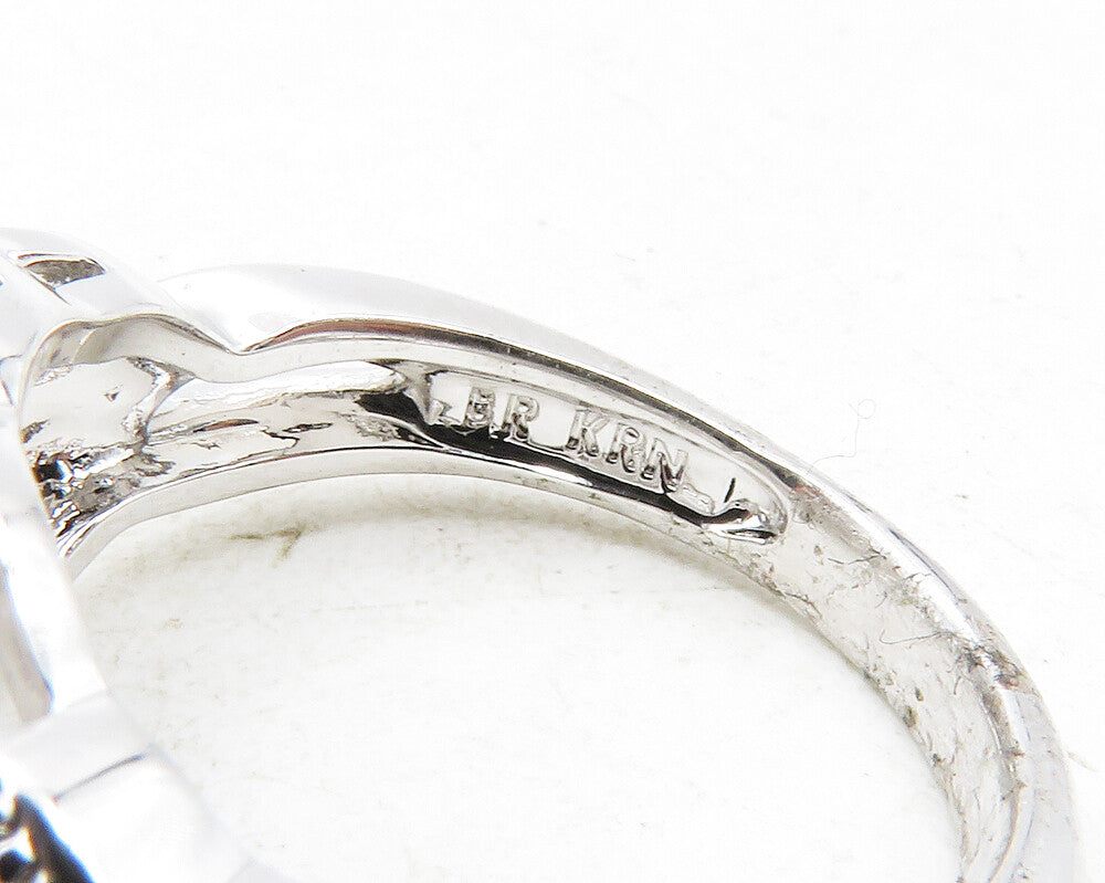 925 Sterling Silver  Genuine Diamonds Shiny Swirl Band Ring Sz 6  RG12508